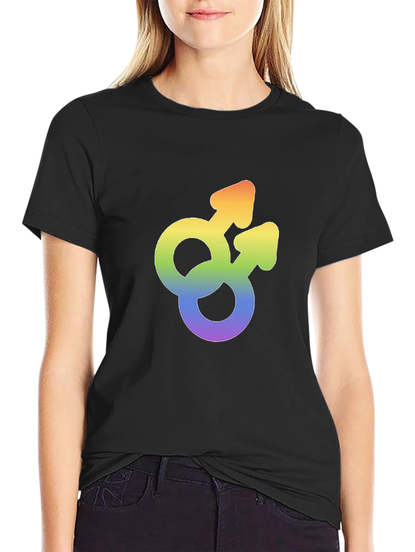 Gay Pride Rainbow Double Mars Symbol T-Shirt