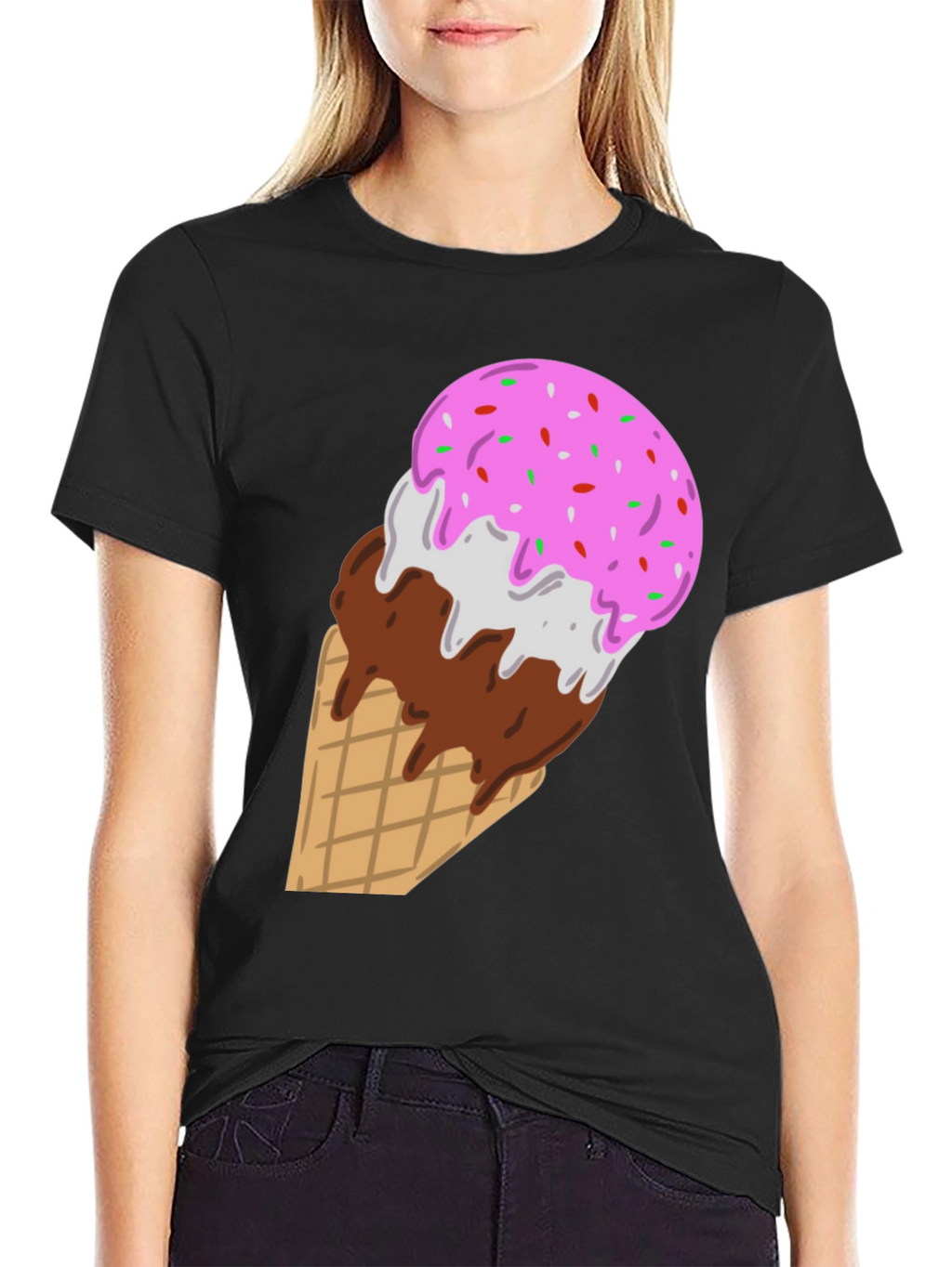 Ice Cream Cone Graphic Tee - Sweet Tooth Style