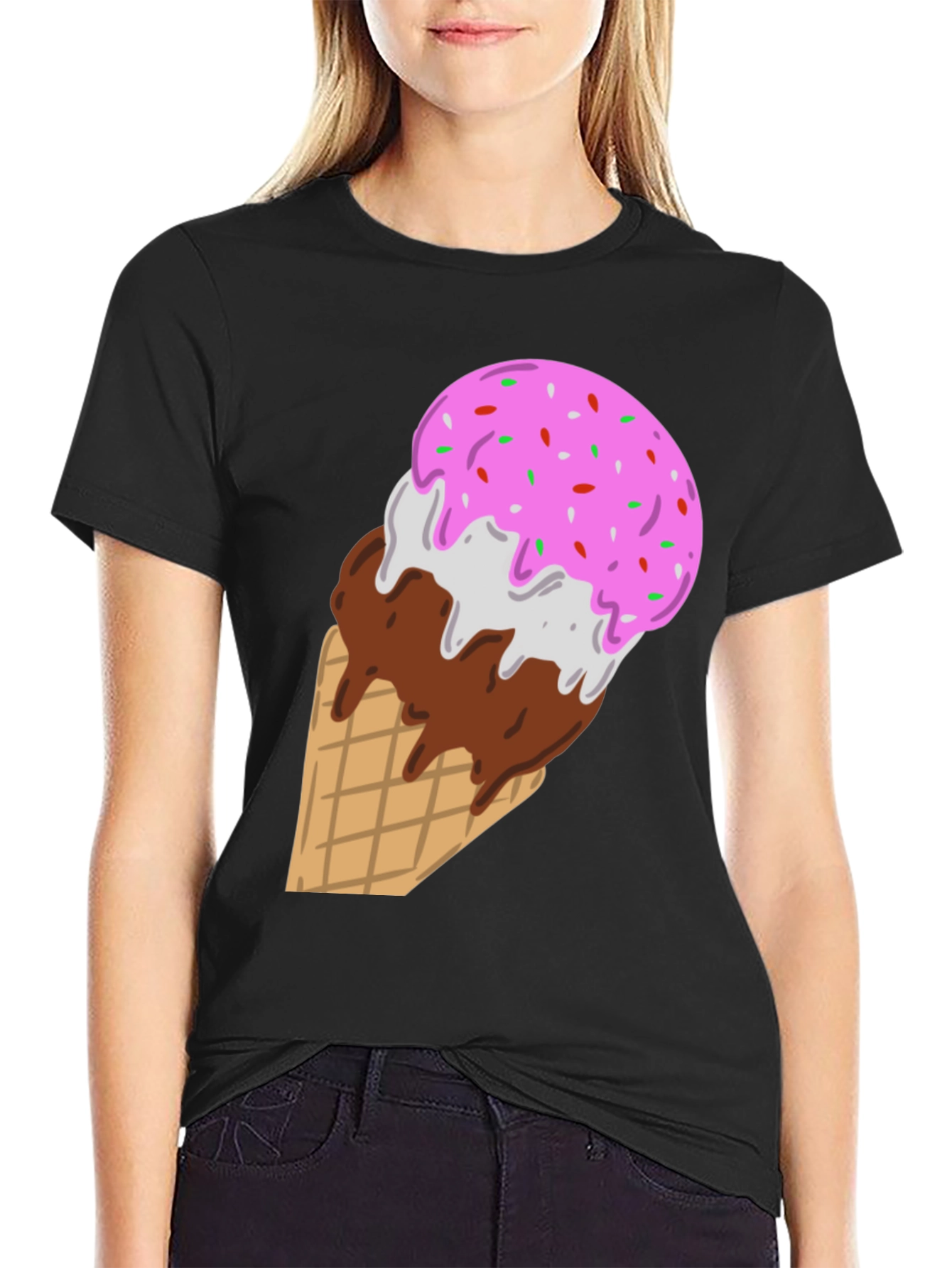 Ice Cream Cone Graphic Tee - Sweet Tooth Style