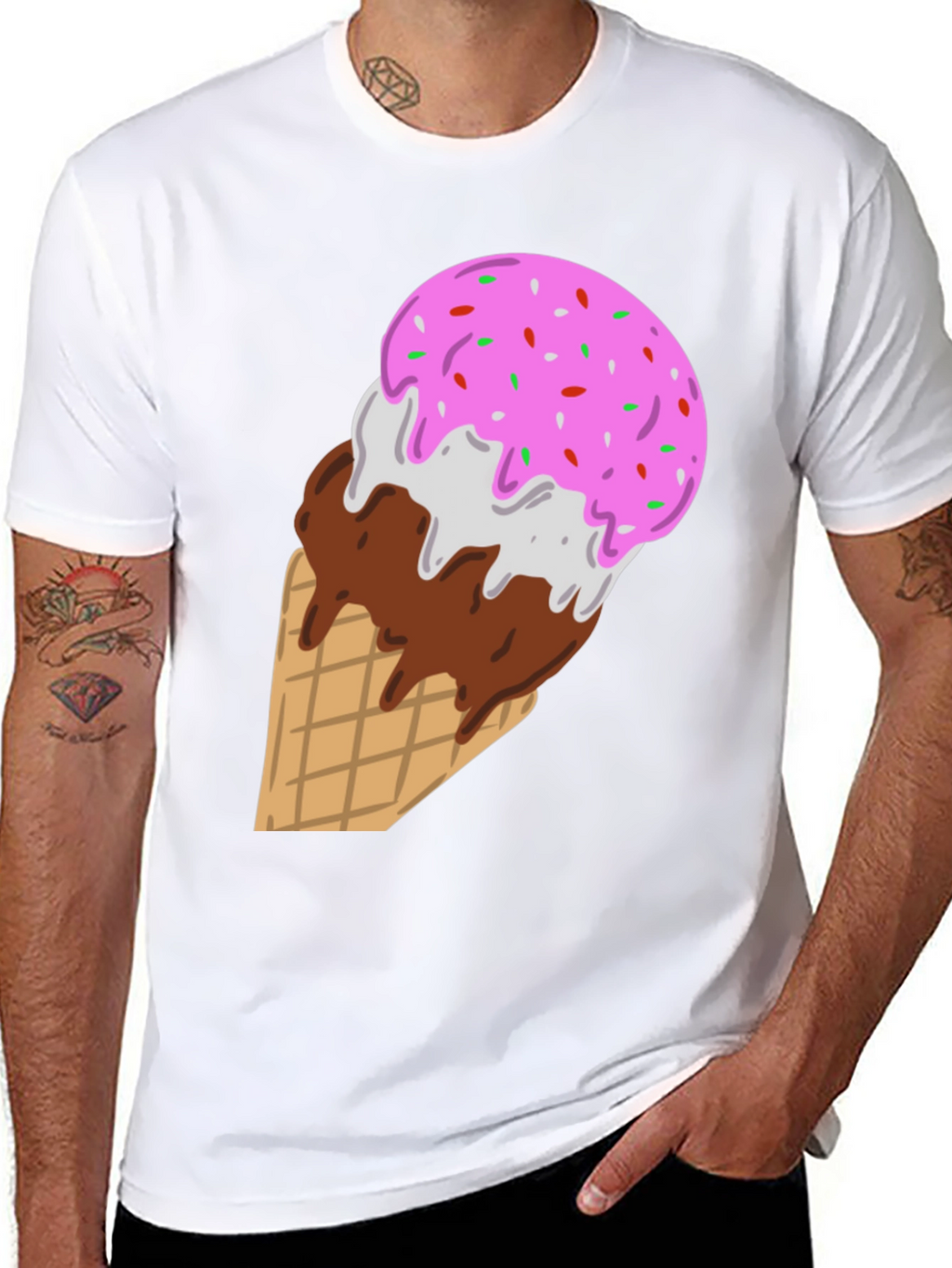 Ice Cream Cone Graphic Tee - Sweet Tooth Style