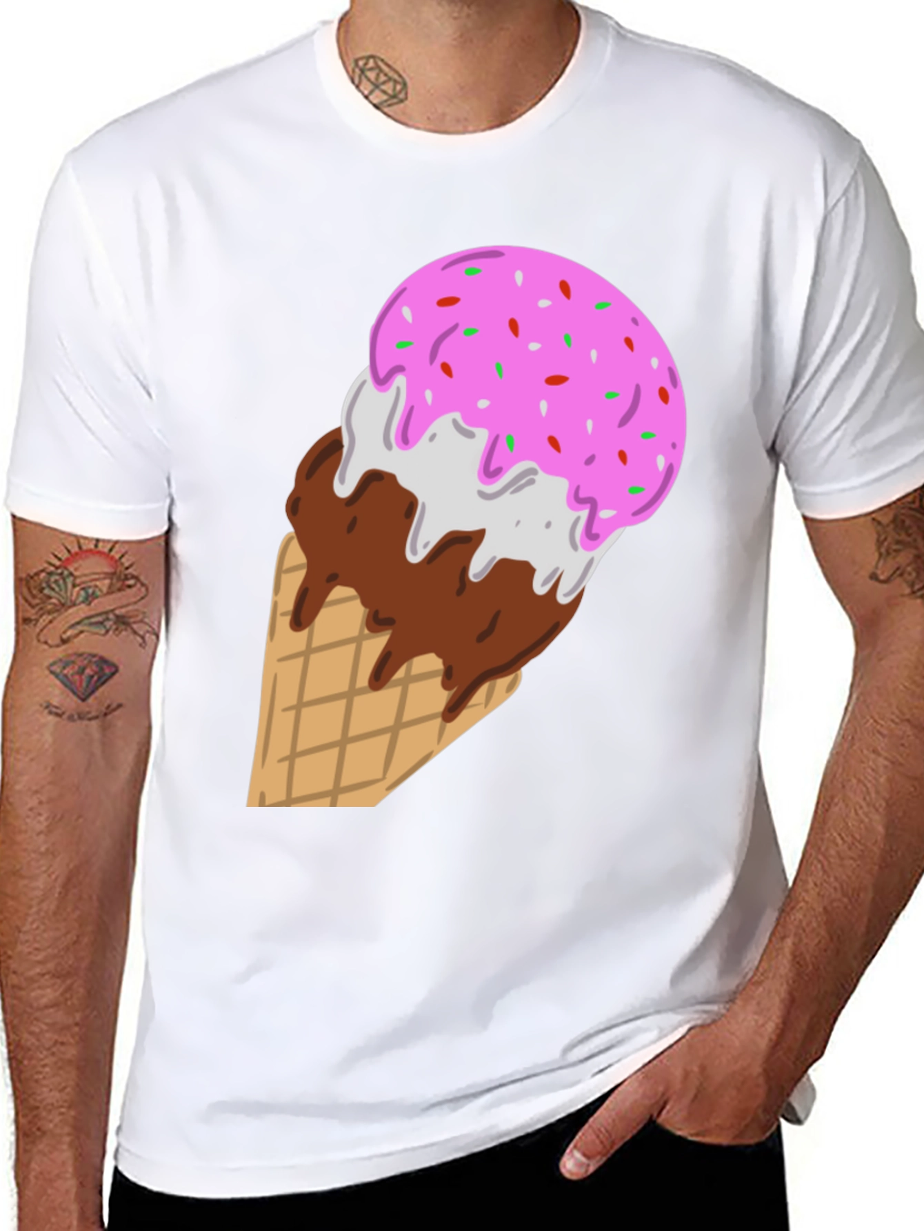 Ice Cream Cone Graphic Tee - Sweet Tooth Style