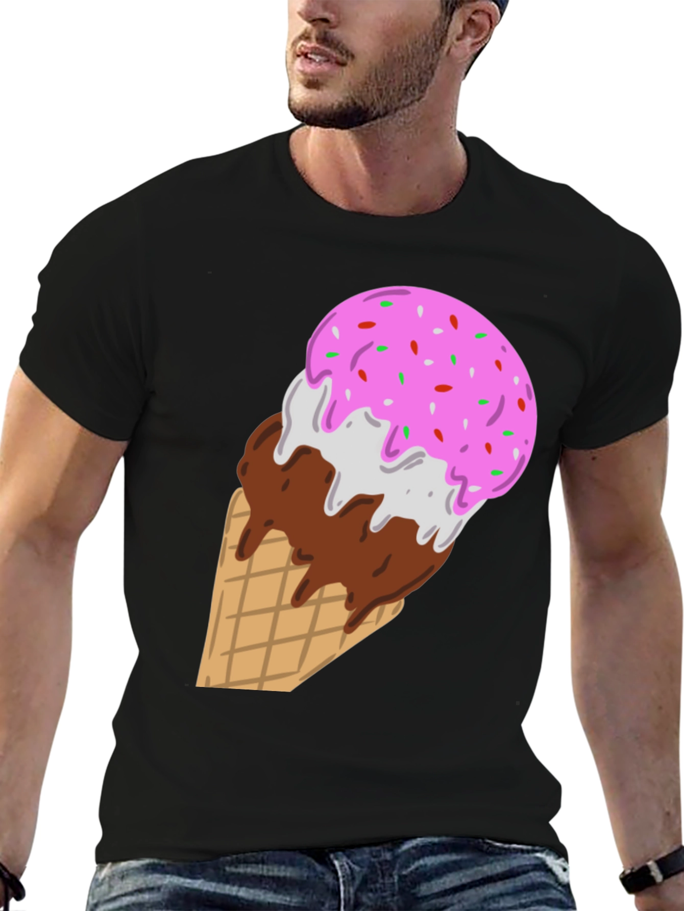 Ice Cream Cone Graphic Tee - Sweet Tooth Style
