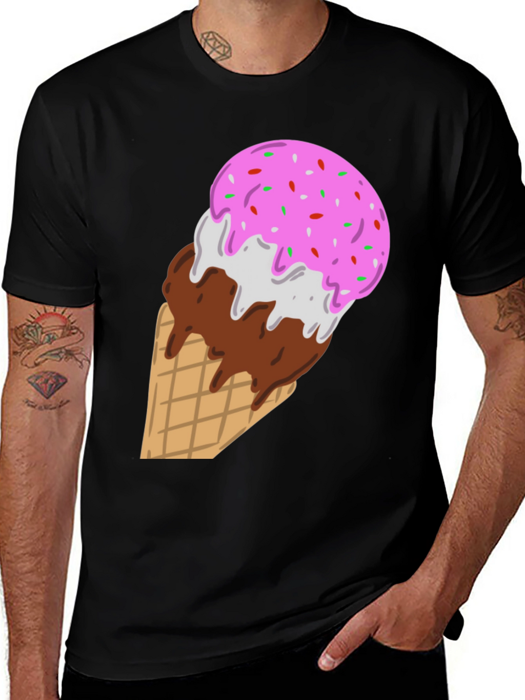 Ice Cream Cone Graphic Tee - Sweet Tooth Style