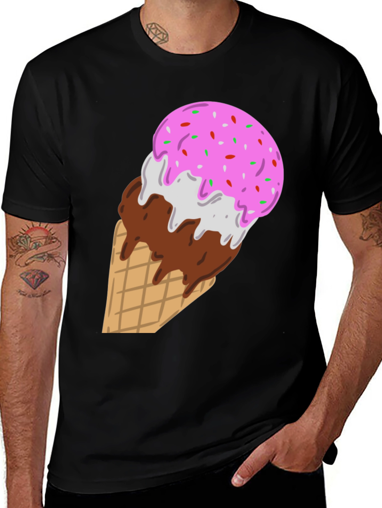 Ice Cream Cone Graphic Tee - Sweet Tooth Style