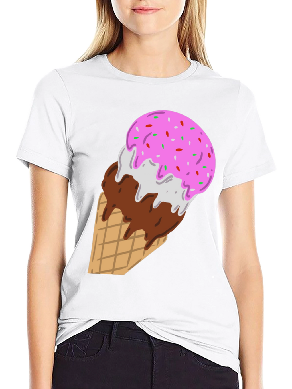 Ice Cream Cone Graphic Tee - Sweet Tooth Style