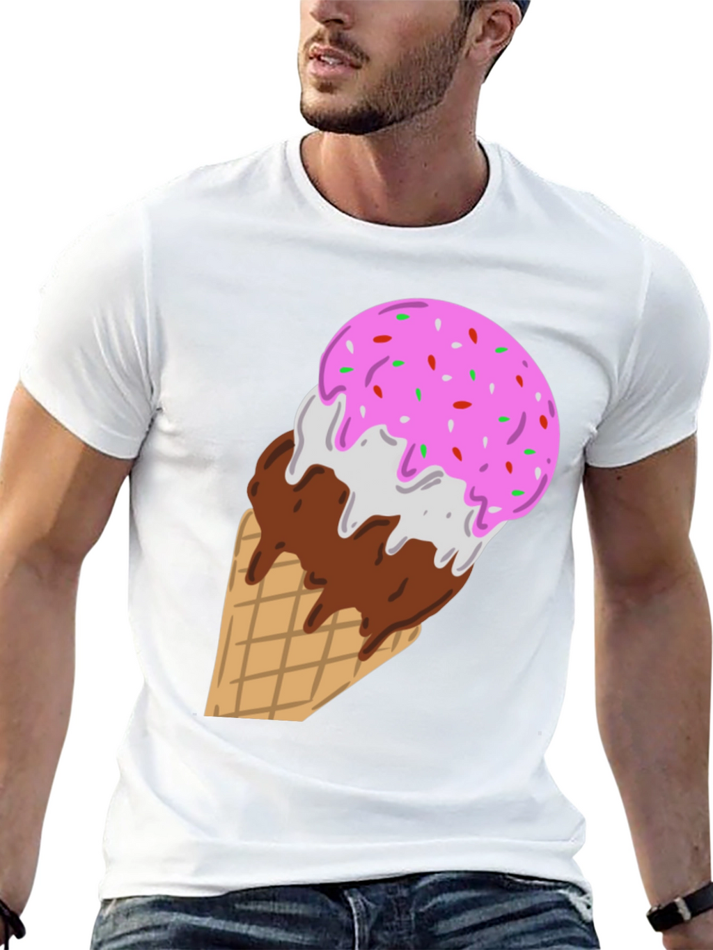 Ice Cream Cone Graphic Tee - Sweet Tooth Style