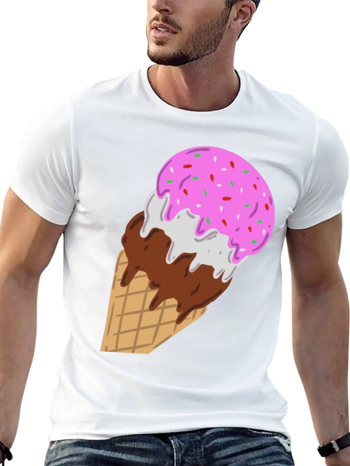 Ice Cream Cone Graphic Tee - Sweet Tooth Style