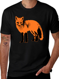 Fox Graphic Print Black T-Shirt