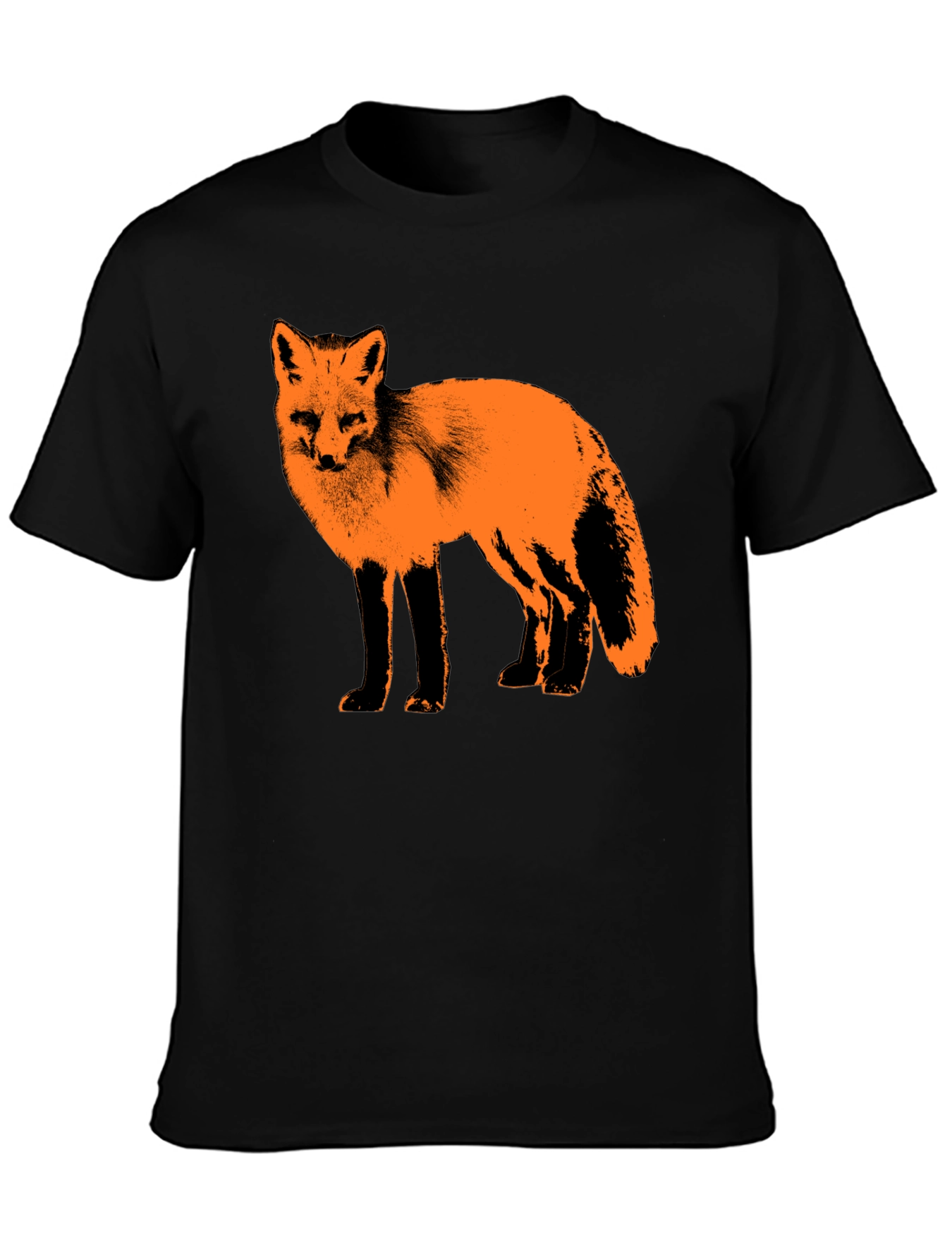 Fox Graphic Print Black T-Shirt