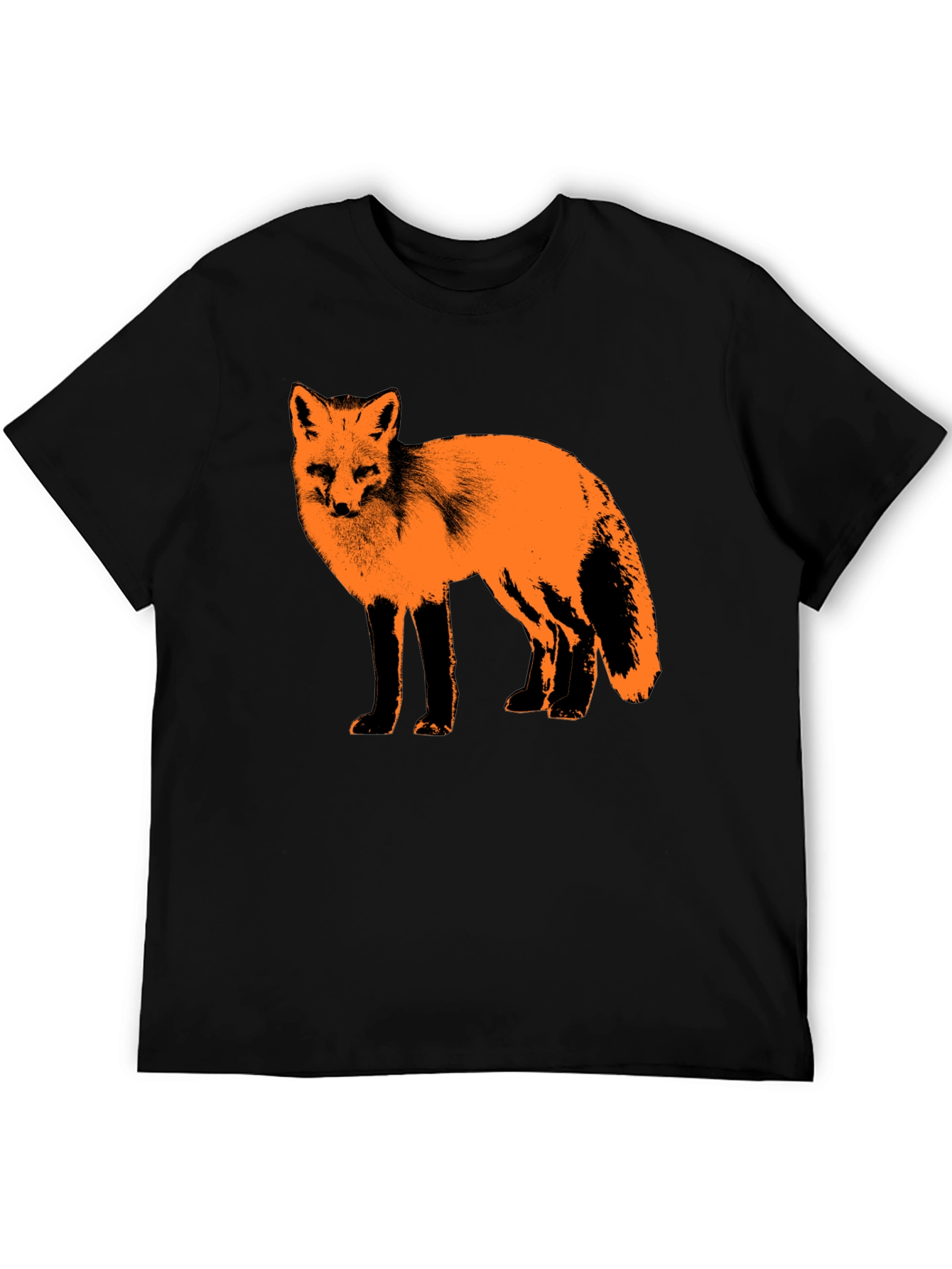 Fox Graphic Print Black T-Shirt