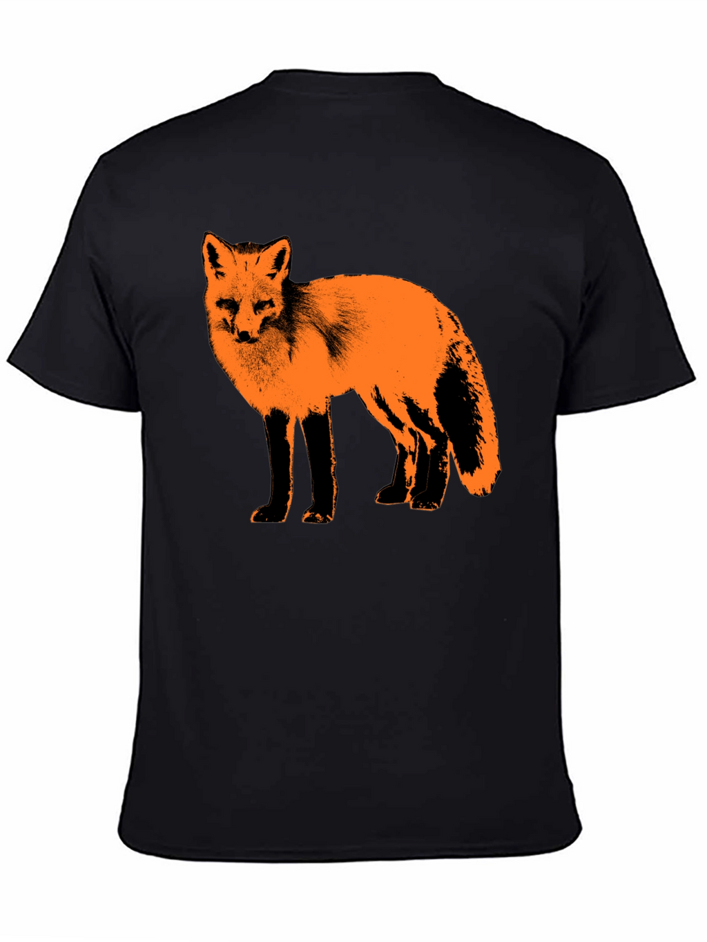 Fox Graphic Print Black T-Shirt