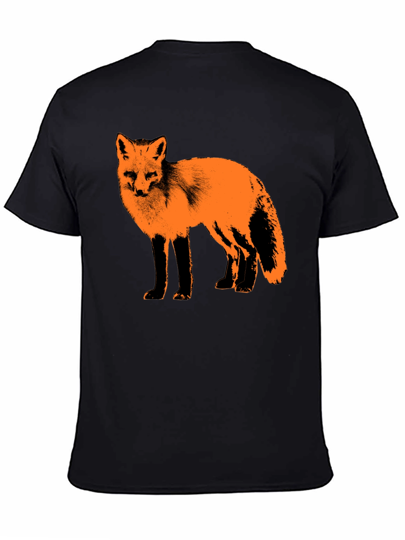Fox Graphic Print Black T-Shirt
