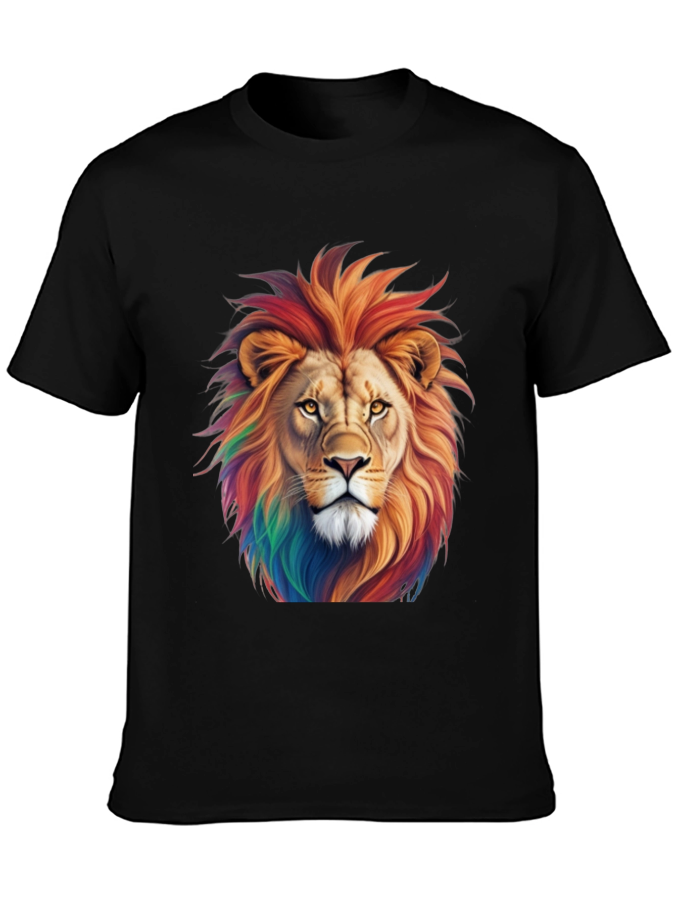 Rainbow Lion Graphic Tee - Black T-Shirt