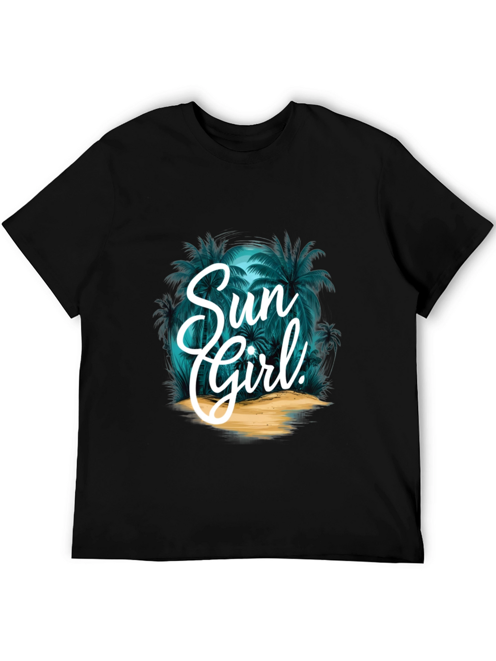 Sun Girl Graphic T-Shirt - Tropical Design