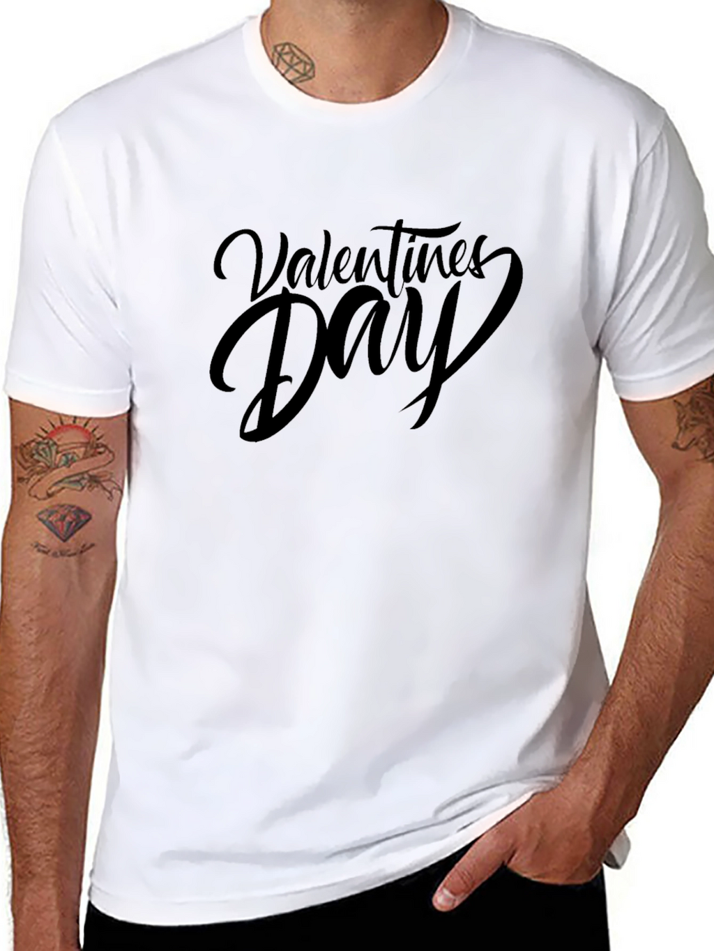 Valentines Day Black Graphic T-Shirt