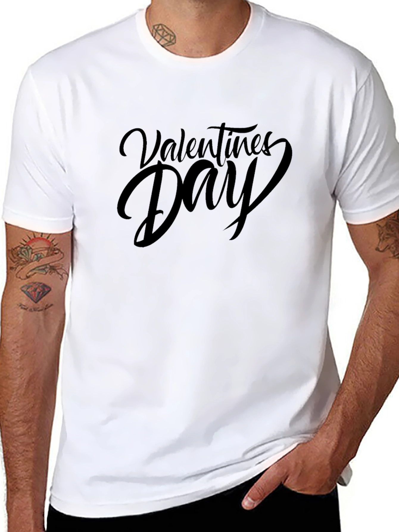 Valentines Day Black Graphic T-Shirt
