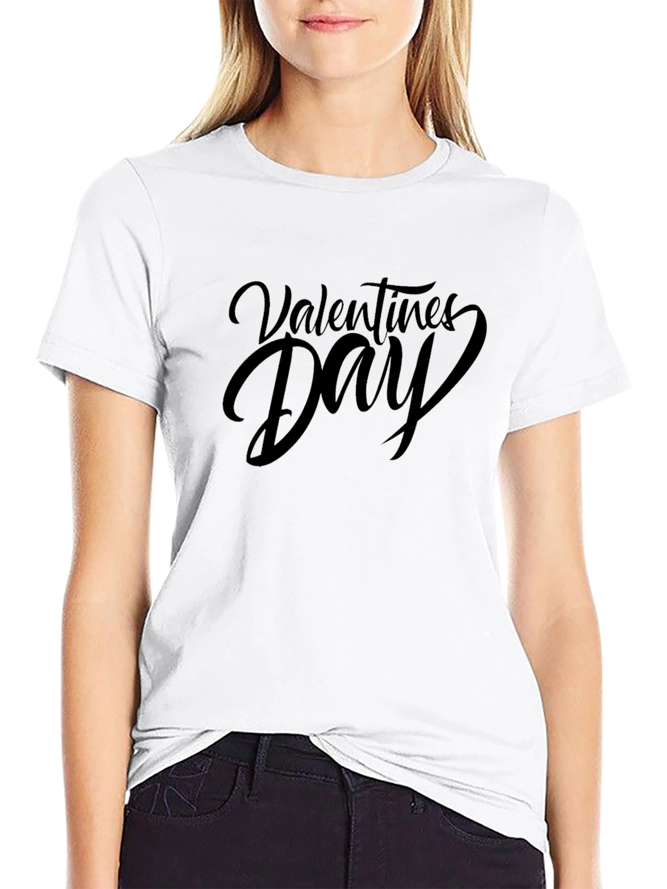 Valentines Day Black Graphic T-Shirt