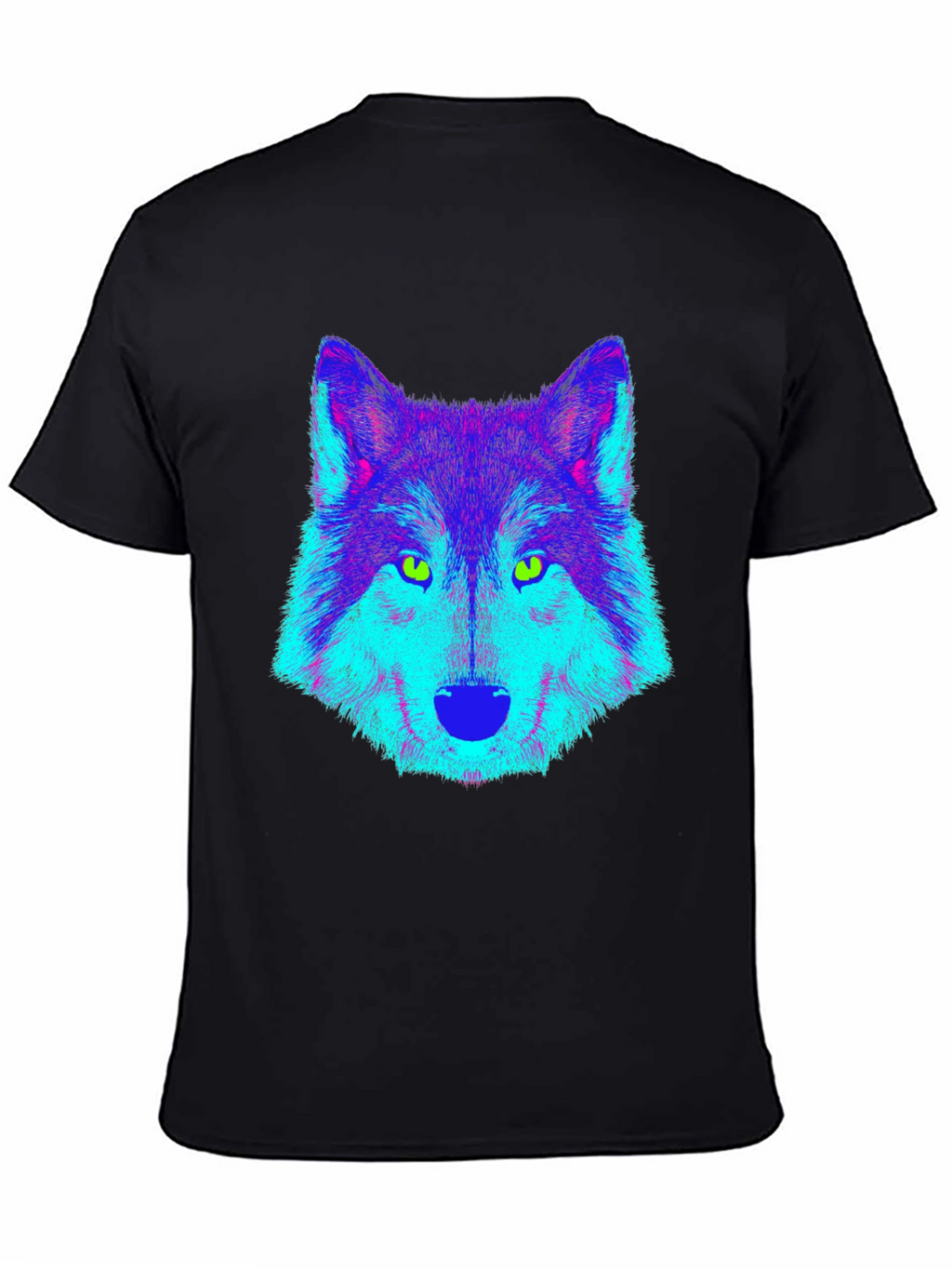Neon Wolf Graphic Tee - Mens Black T-Shirt