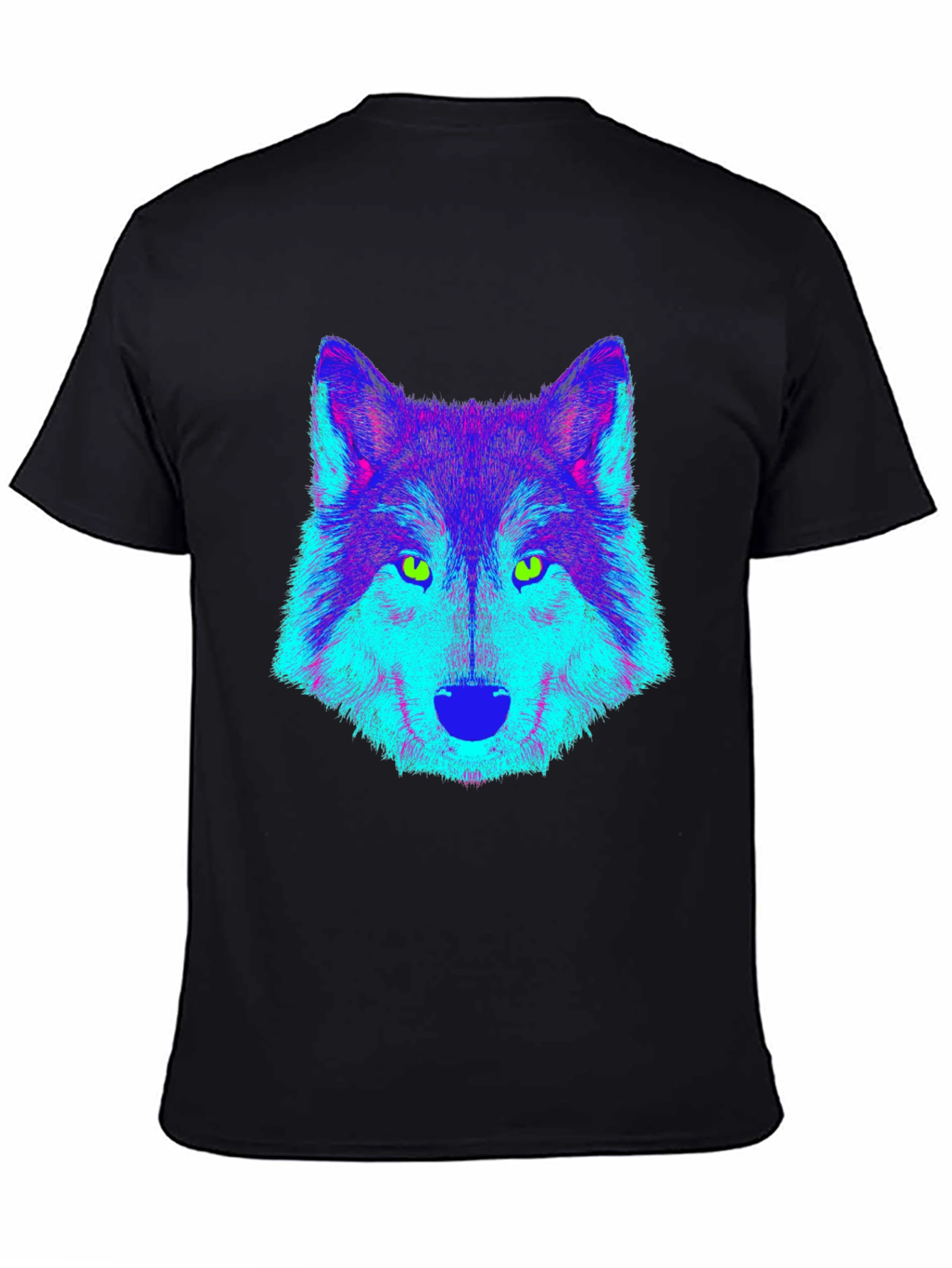 Neon Wolf Graphic Tee - Mens Black T-Shirt