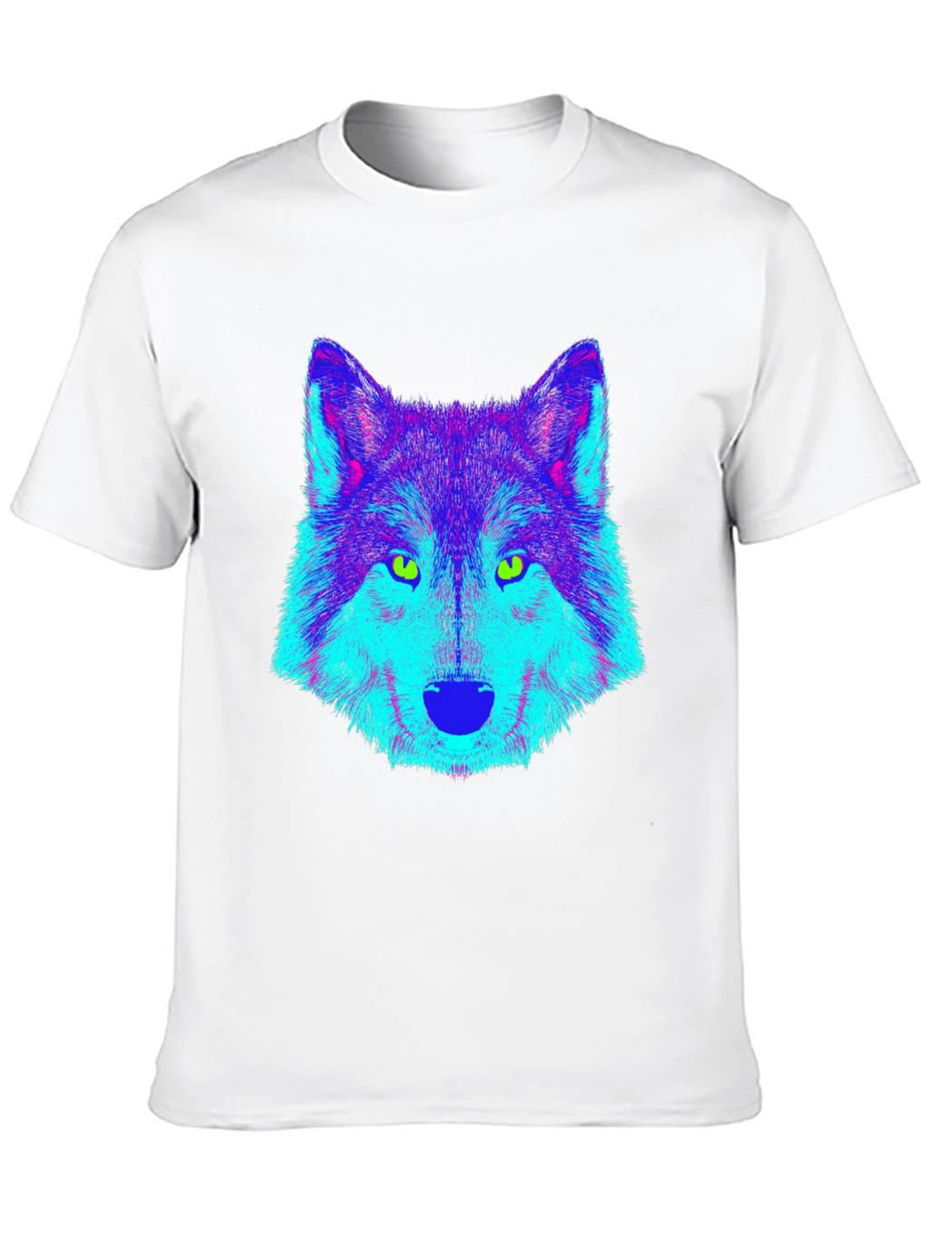 Neon Wolf Graphic Tee - Mens Black T-Shirt