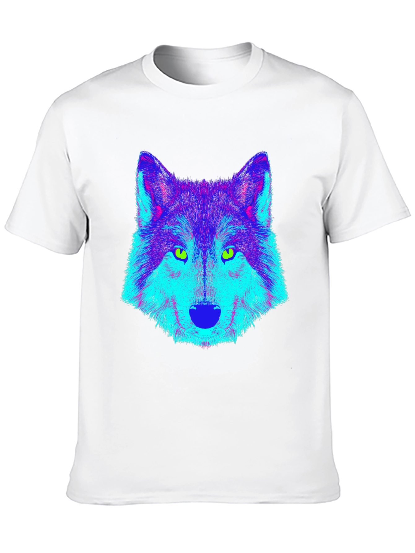 Neon Wolf Graphic Tee - Mens Black T-Shirt