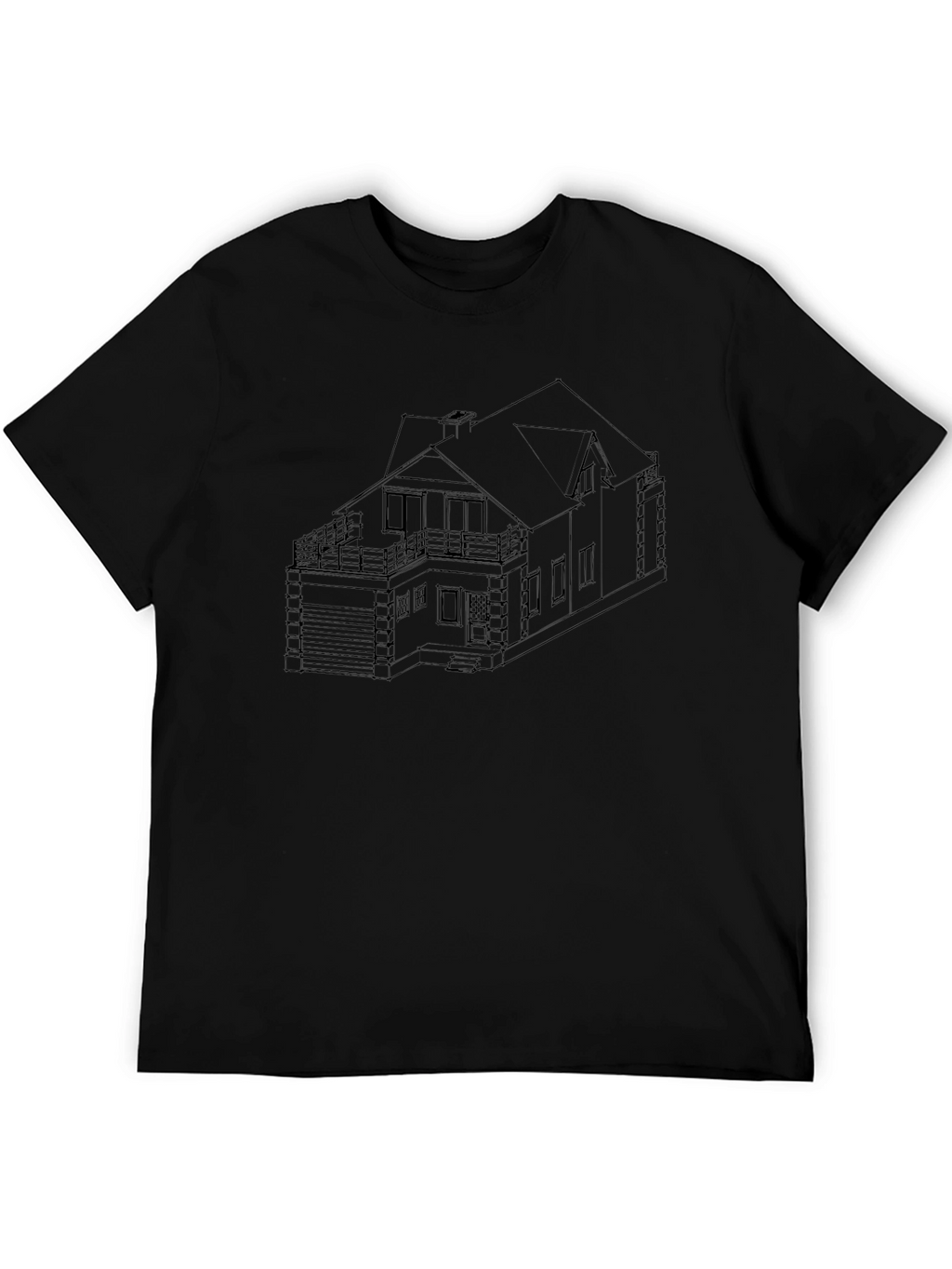 Modern Home Blueprint Black T-Shirt