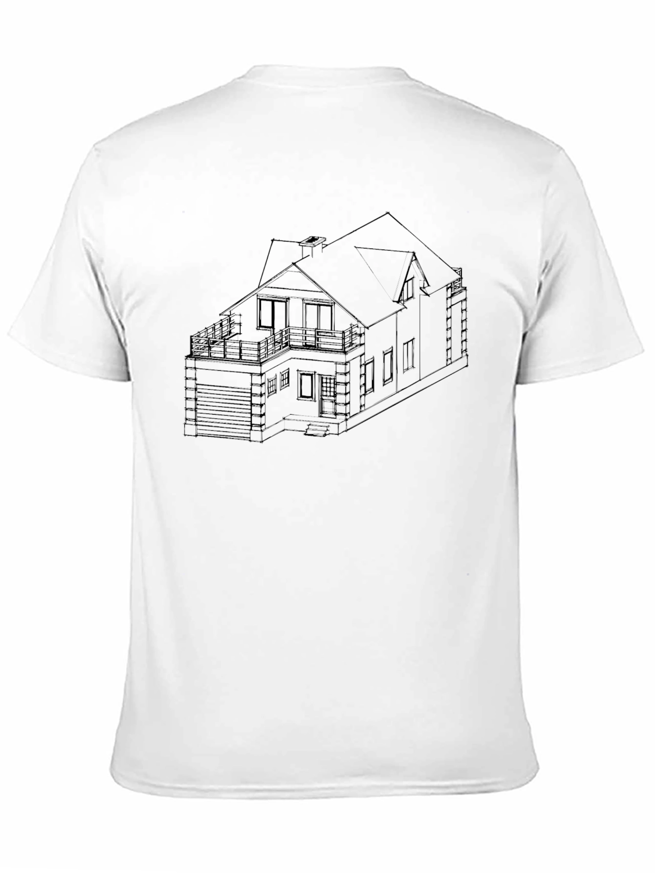 Modern Home Blueprint Black T-Shirt