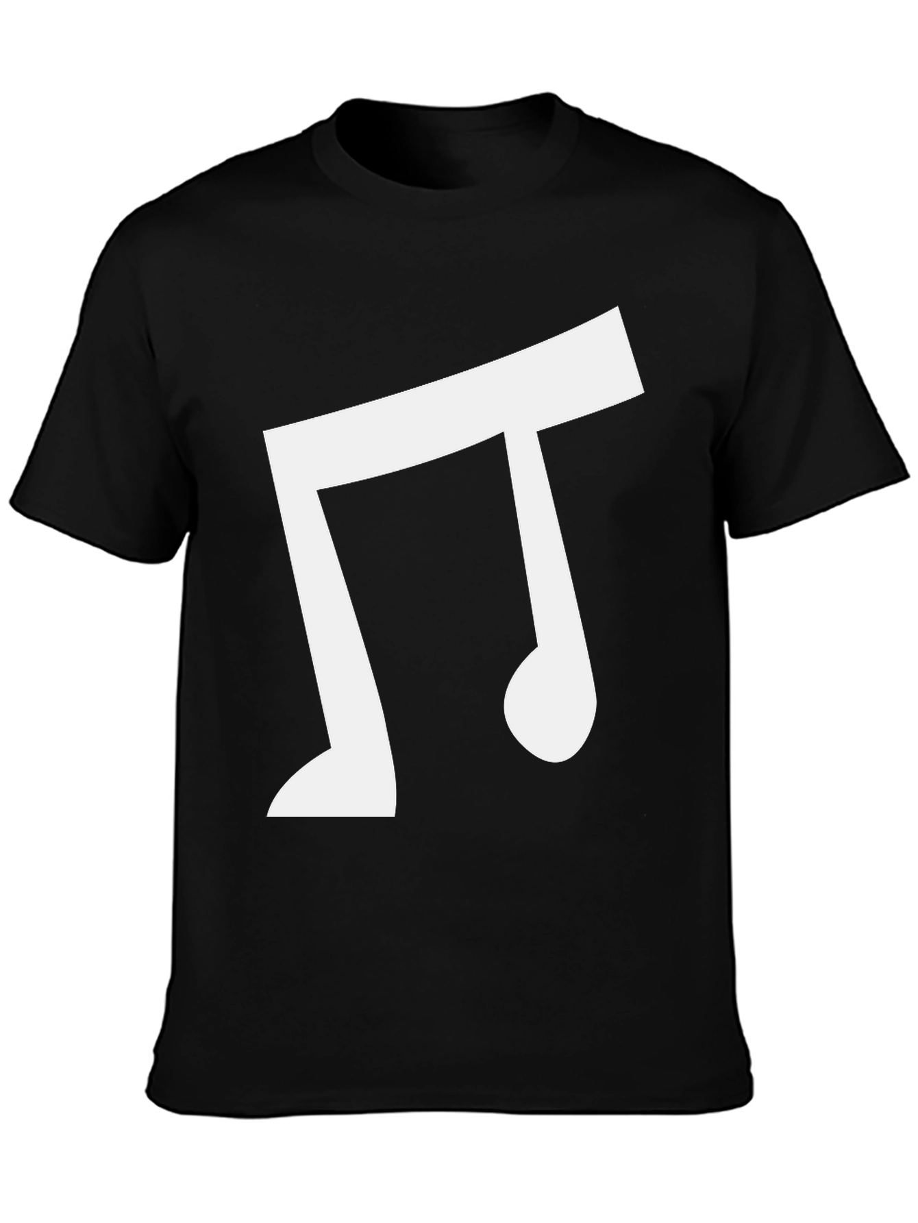 Musical Note Graphic Tee - Casual Black T-Shirt