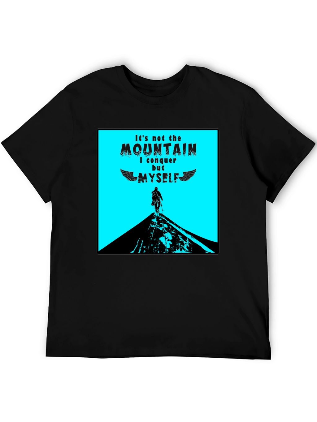 Conquer Myself Mountain Black Graphic T-Shirt