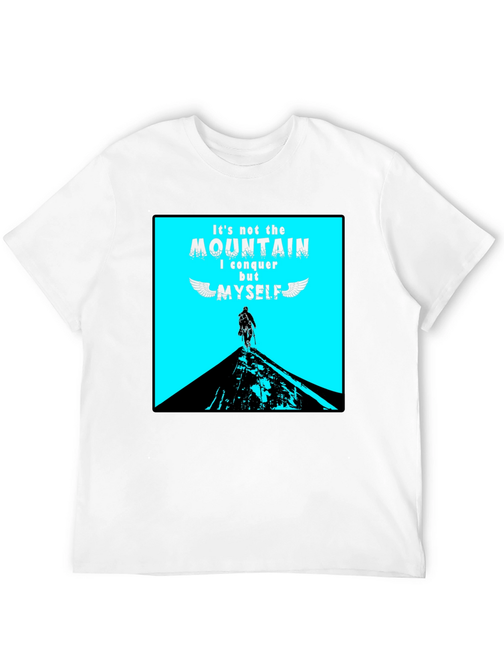 Conquer Myself Mountain Black Graphic T-Shirt