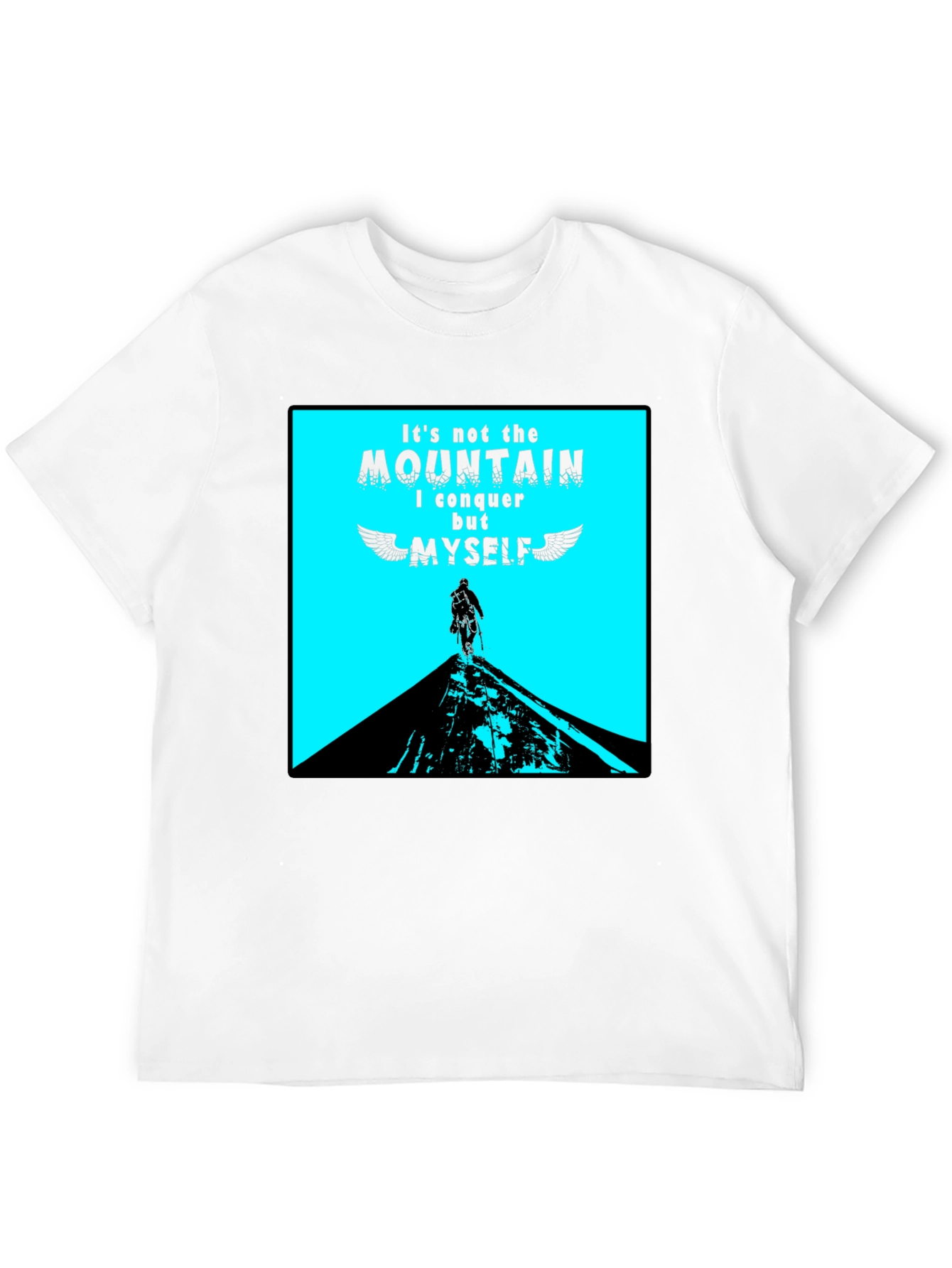 Conquer Myself Mountain Black Graphic T-Shirt