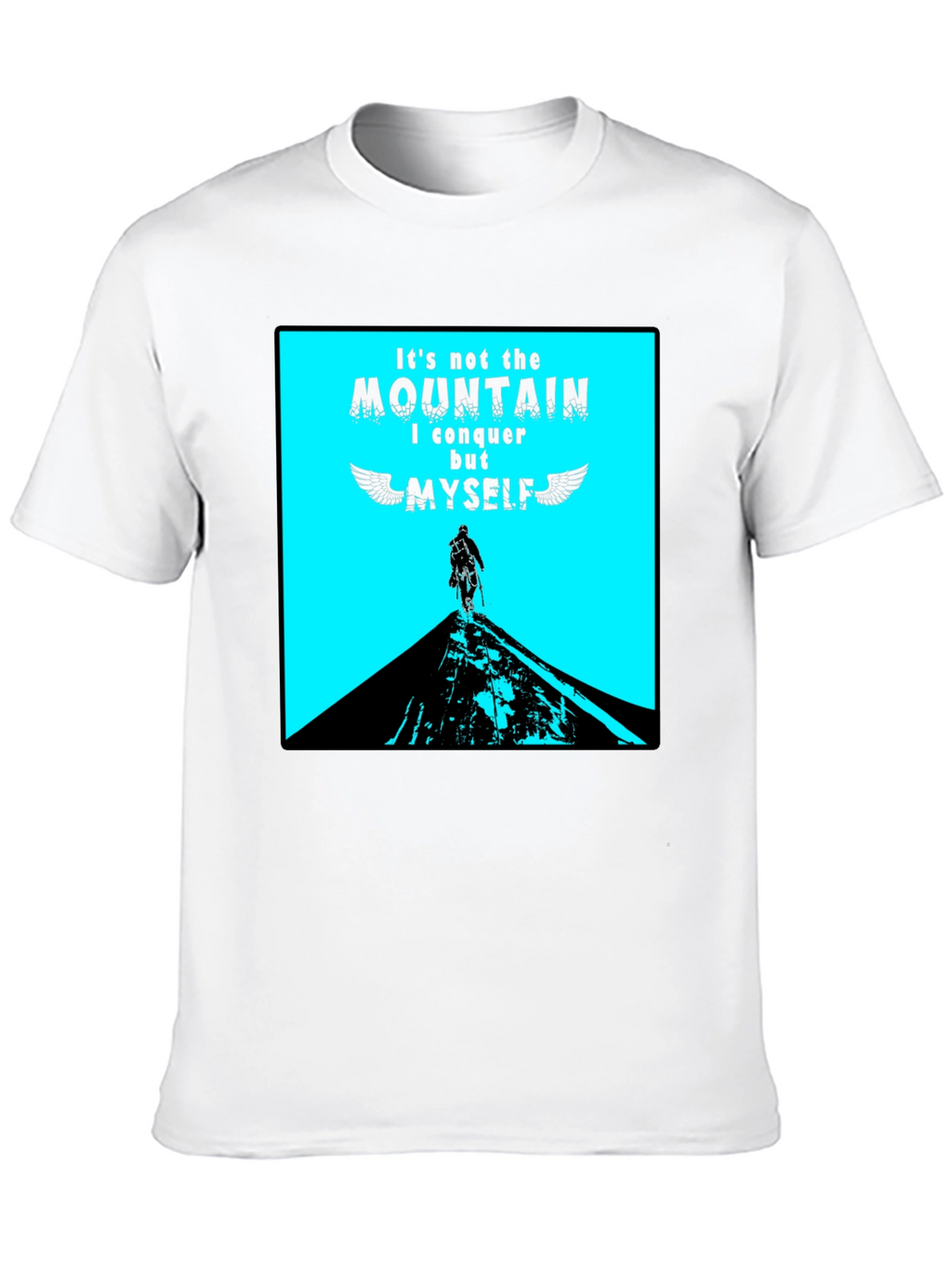 Conquer Myself Mountain Black Graphic T-Shirt
