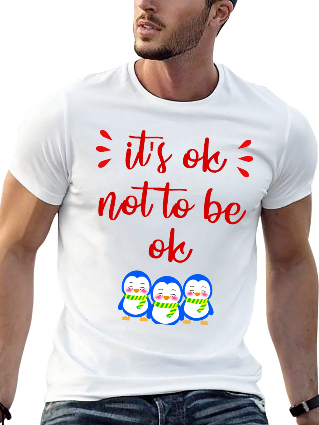 Its Ok Not to Be Ok Penguin Graphic Tee