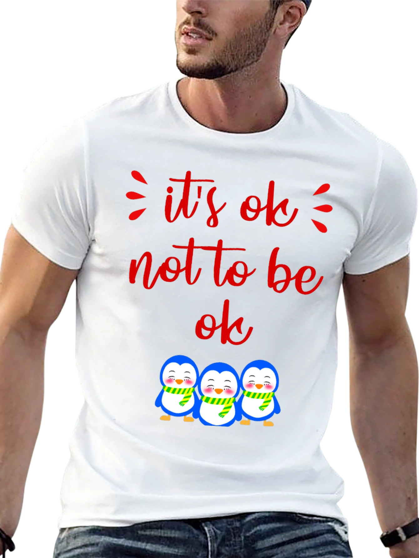 Its Ok Not to Be Ok Penguin Graphic Tee