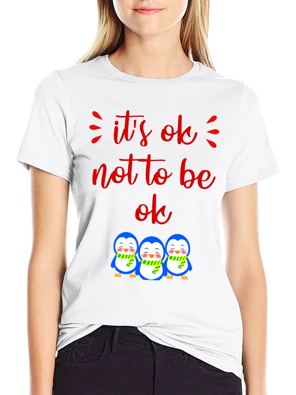Its Ok Not to Be Ok Penguin Graphic Tee
