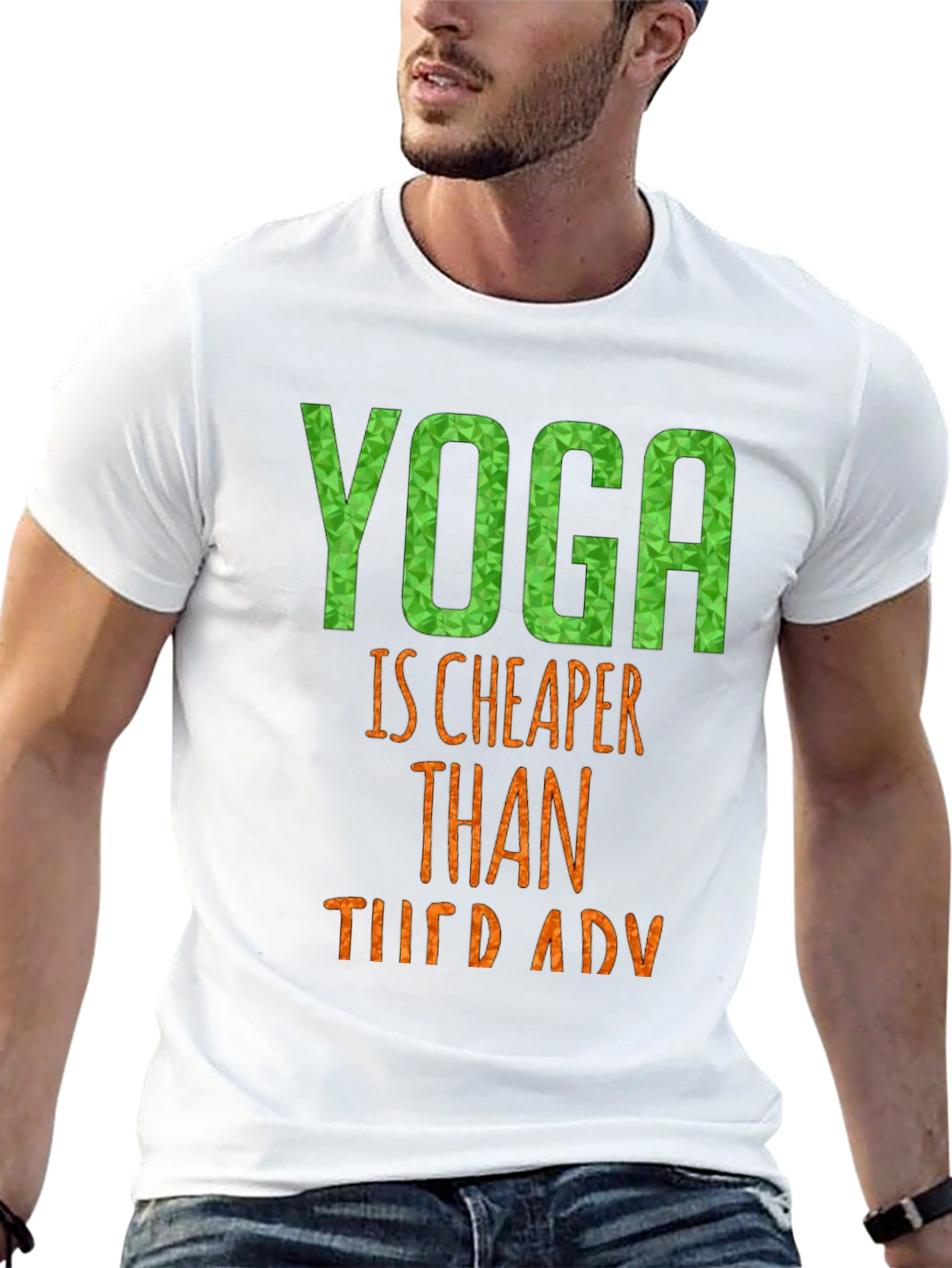 Yoga is Cheaper Than Therapy Black T-Shirt