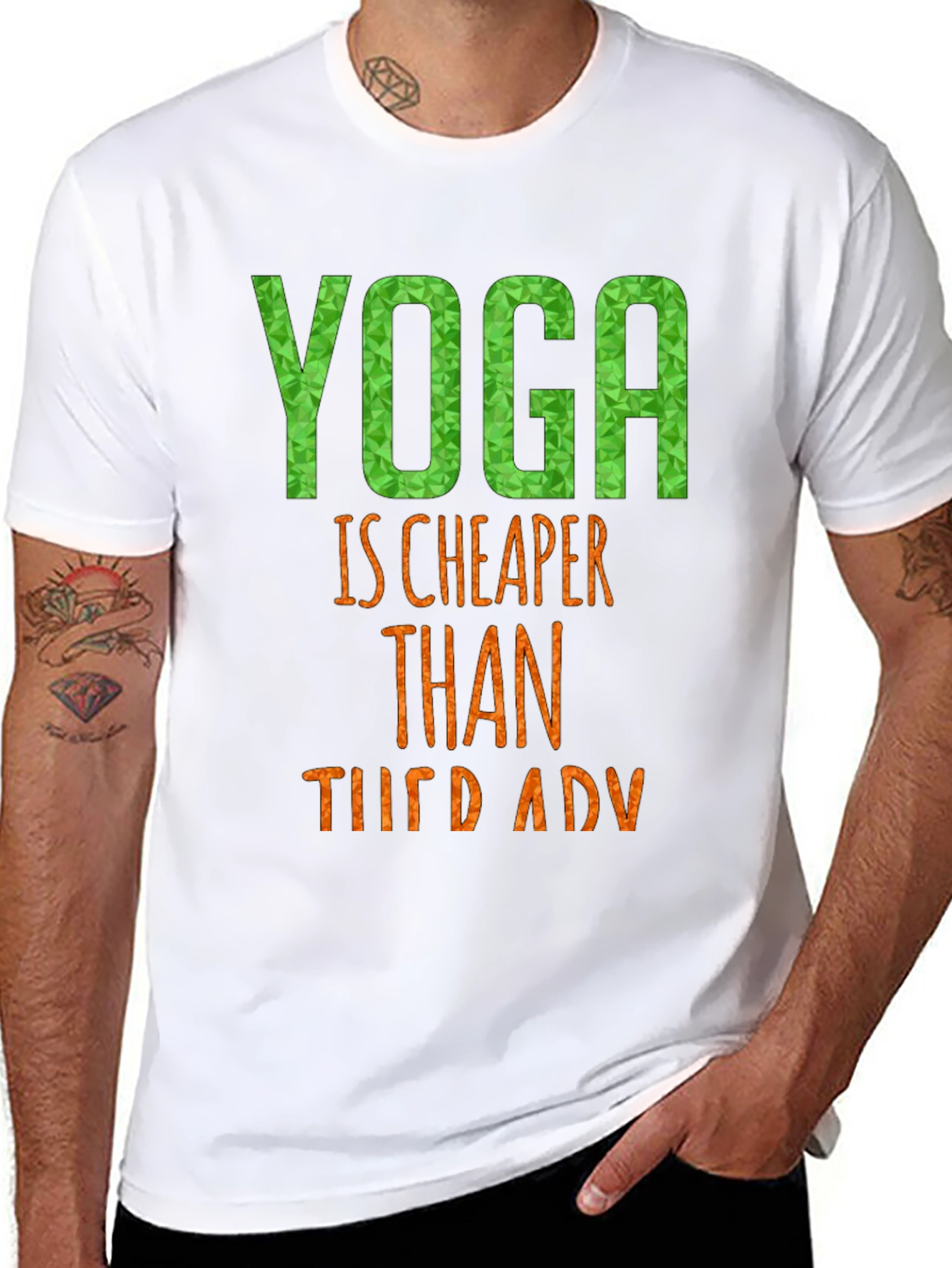 Yoga is Cheaper Than Therapy Black T-Shirt