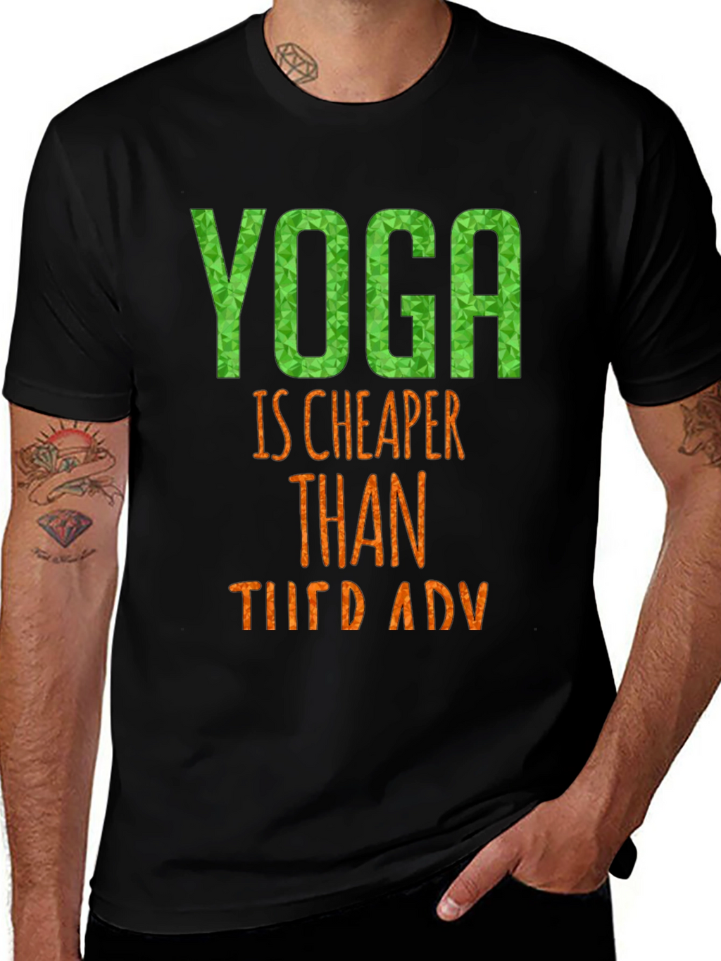Yoga is Cheaper Than Therapy Black T-Shirt