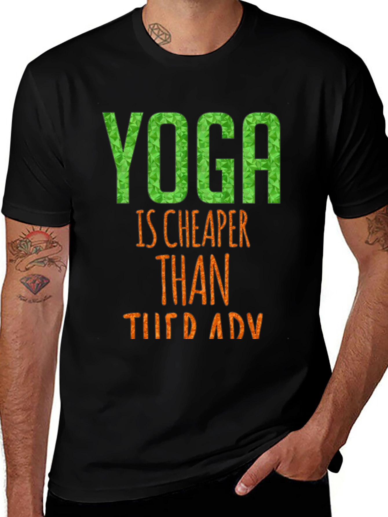 Yoga is Cheaper Than Therapy Black T-Shirt