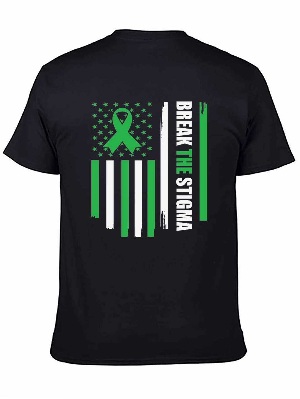Break the Stigma Green Ribbon Mental Health Awareness T-Shirt