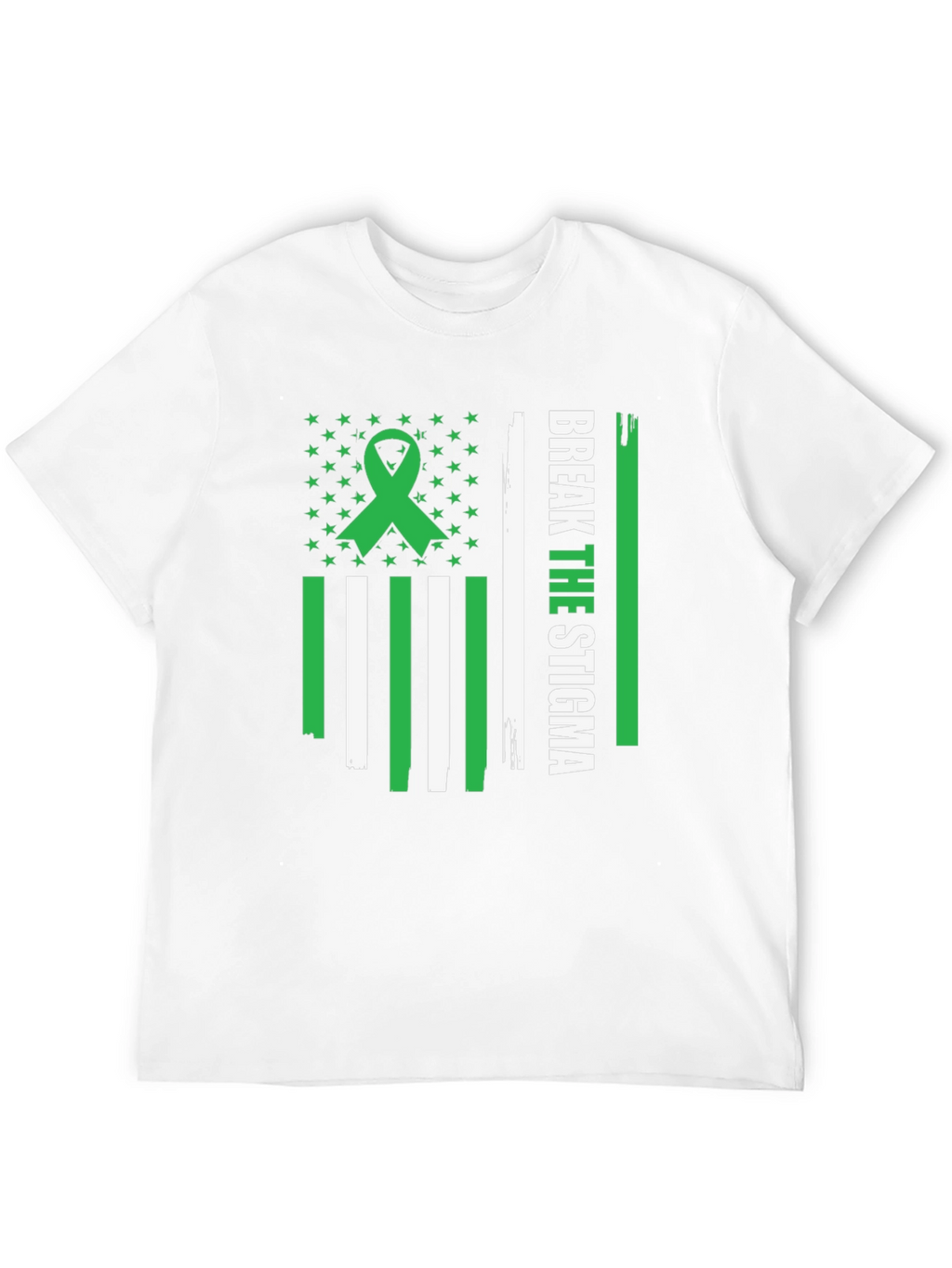 Break the Stigma Green Ribbon Mental Health Awareness T-Shirt