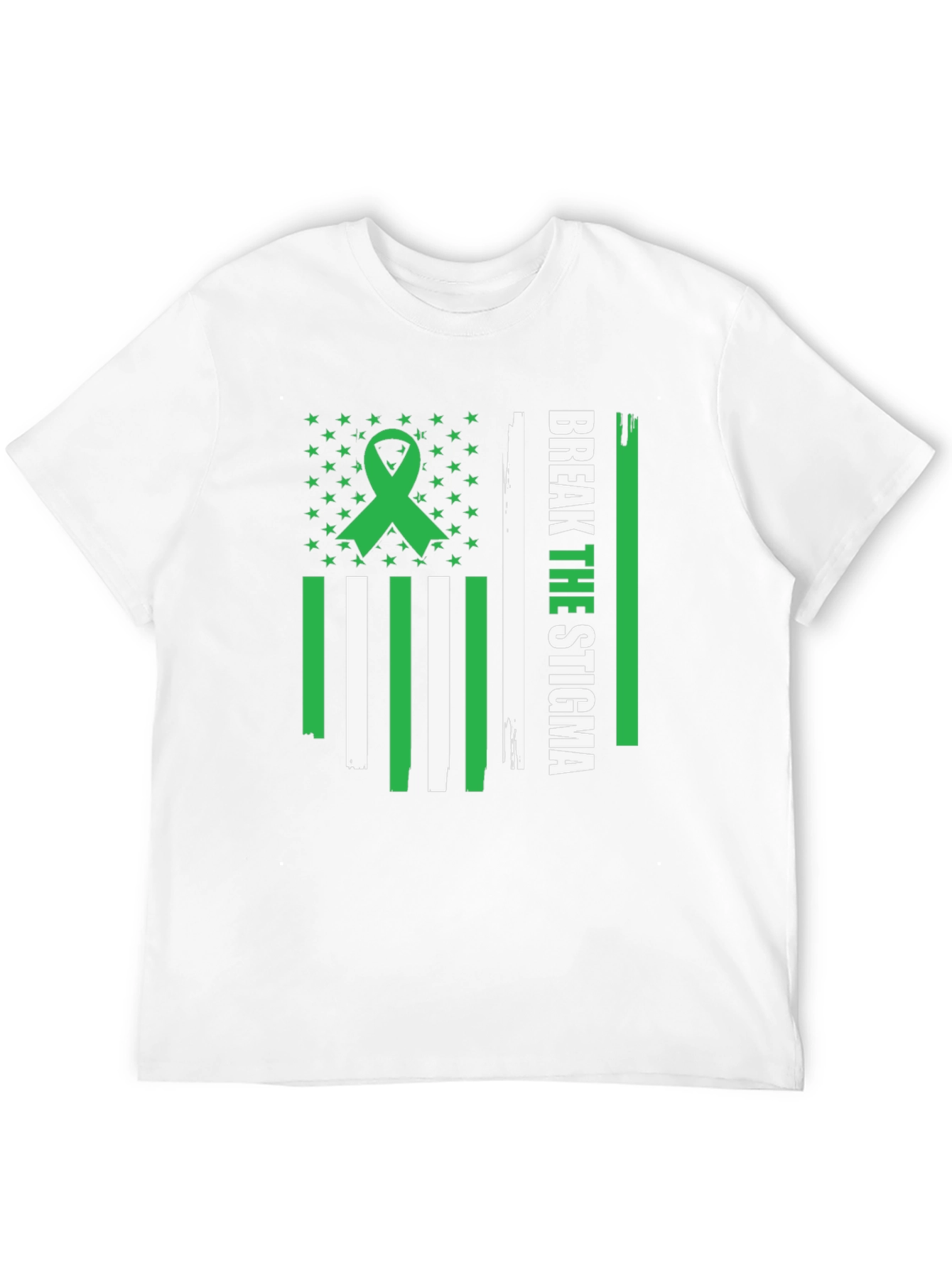 Break the Stigma Green Ribbon Mental Health Awareness T-Shirt