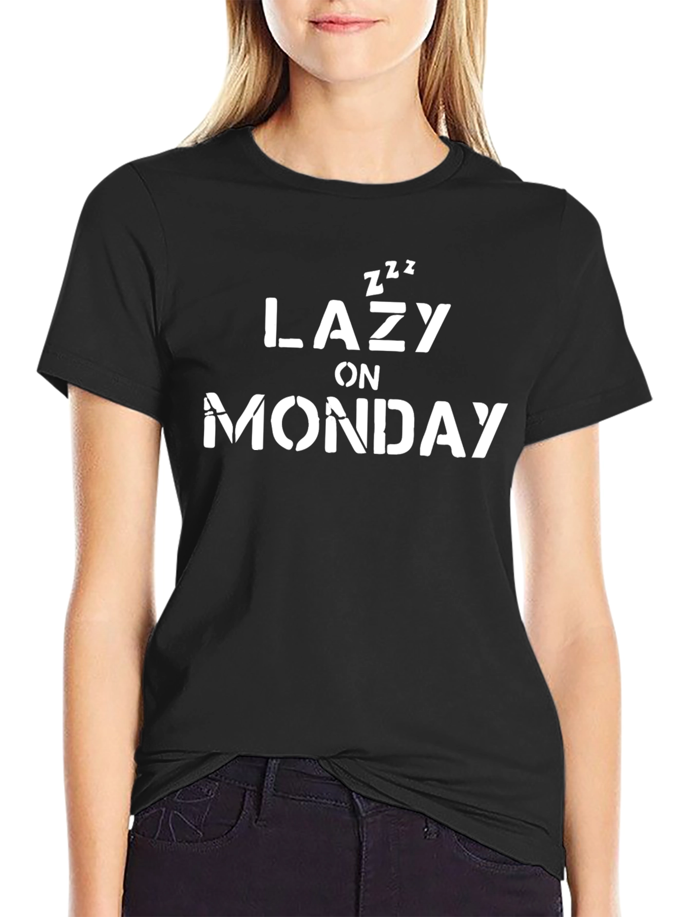 Lazy On Monday Black T-Shirt