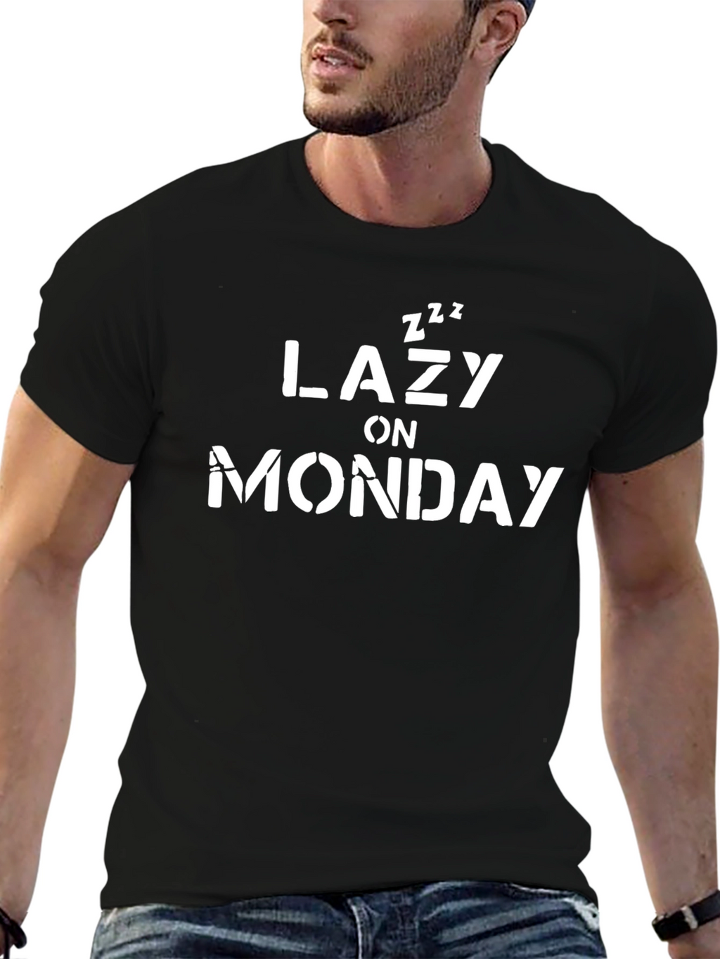 Lazy On Monday Black T-Shirt
