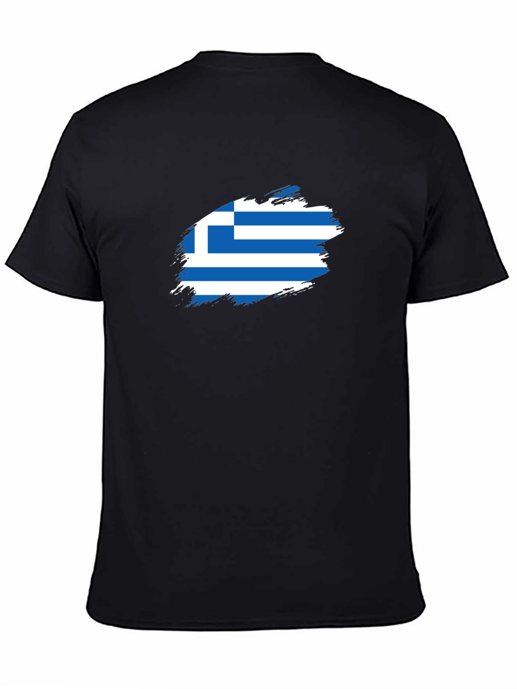 Greek Flag T-Shirt - Black Cotton Tee