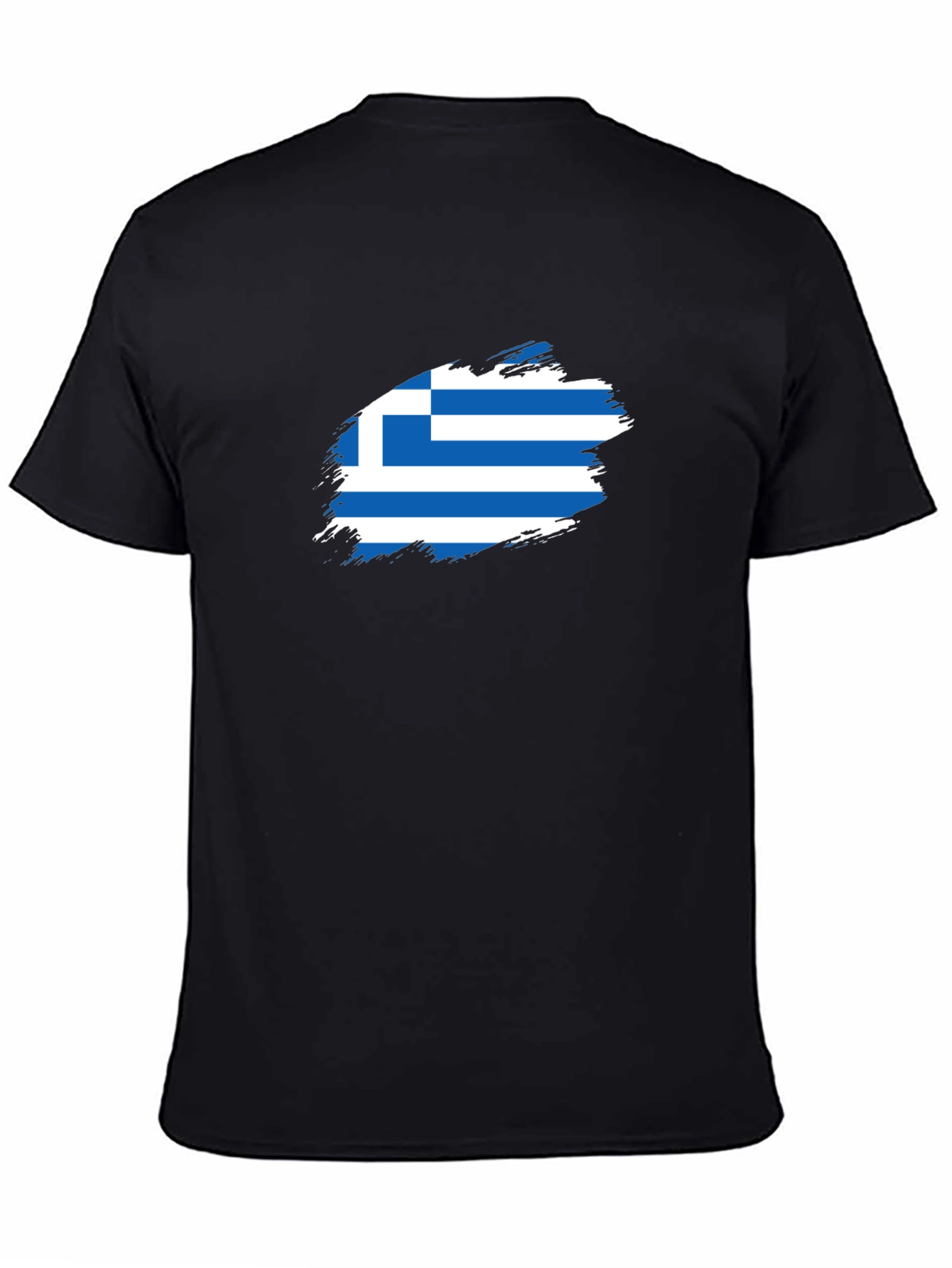 Greek Flag T-Shirt - Black Cotton Tee