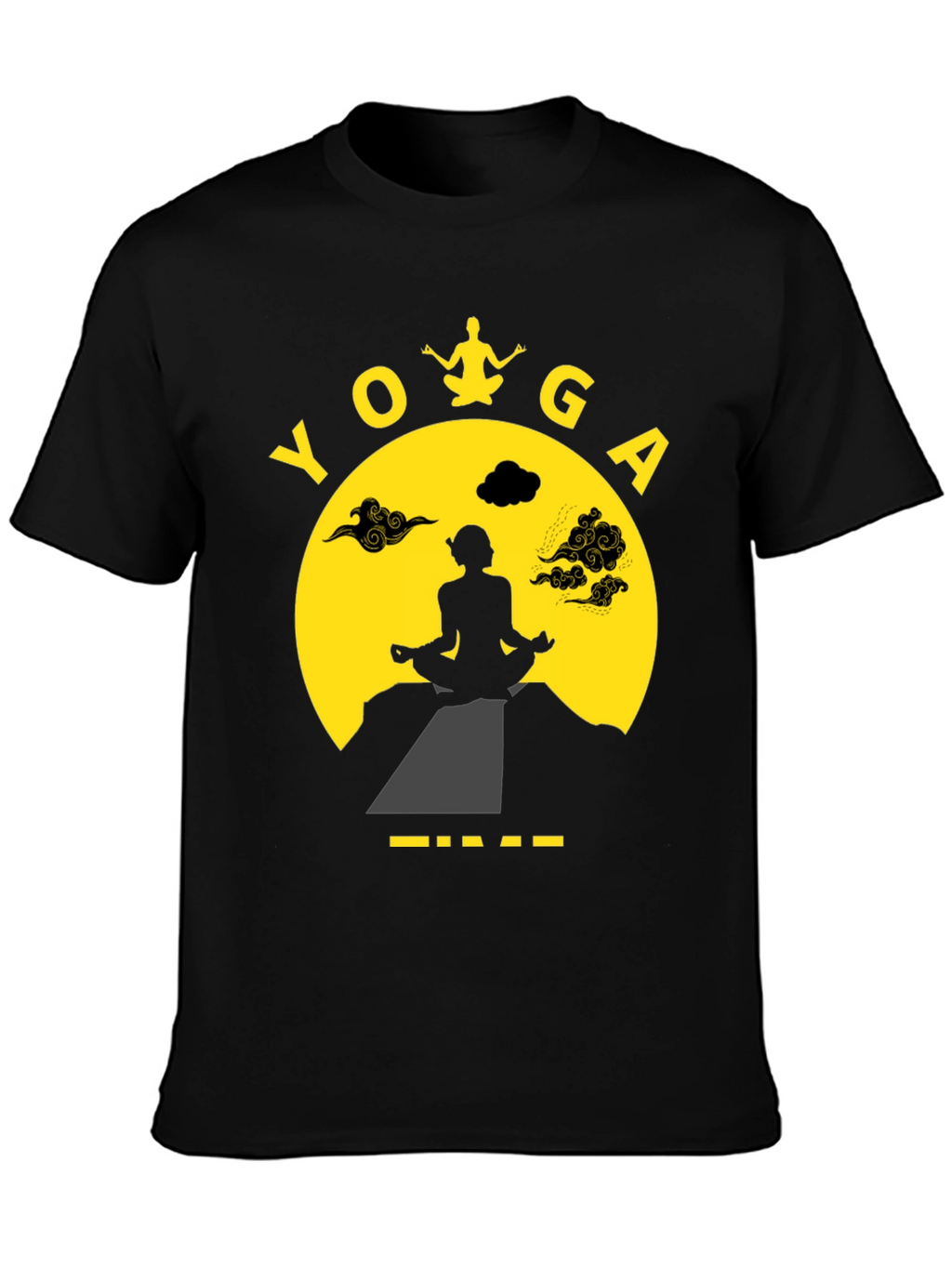 Yoga Time Graphic Tee - Meditating Silhouette T-Shirt