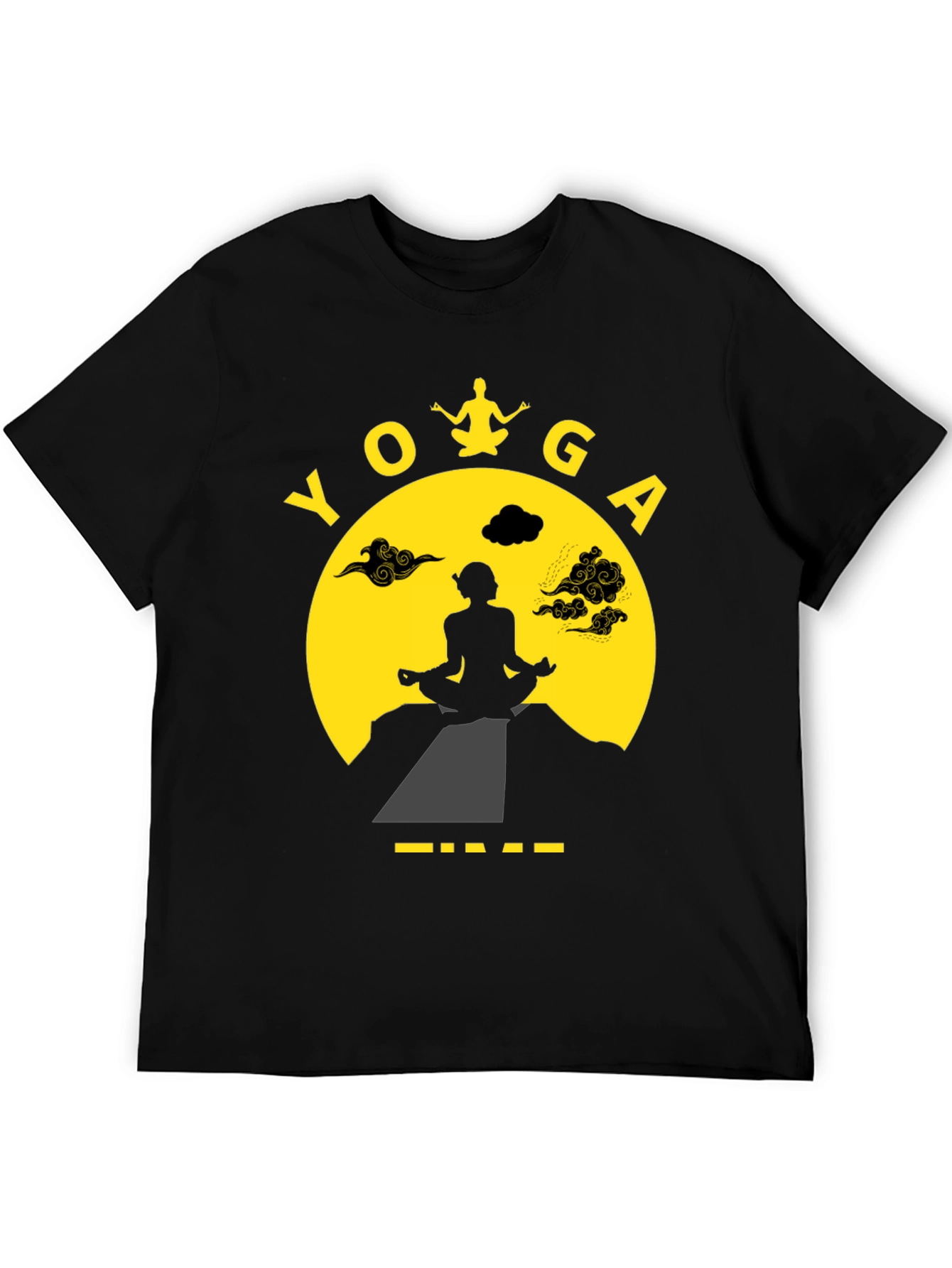 Yoga Time Graphic Tee - Meditating Silhouette T-Shirt