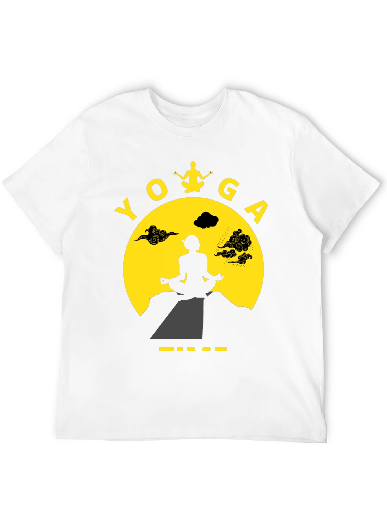 Yoga Time Graphic Tee - Meditating Silhouette T-Shirt