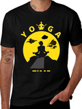 Yoga Time Graphic Tee - Meditating Silhouette T-Shirt